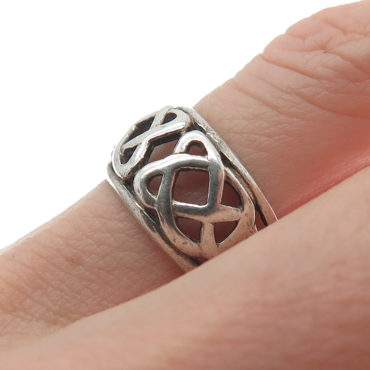 SOLVAR 925 Sterling Silver Vintage Ireland Dublin Celtic Ring Size 5