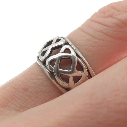 SOLVAR 925 Sterling Silver Vintage Ireland Dublin Celtic Ring Size 5