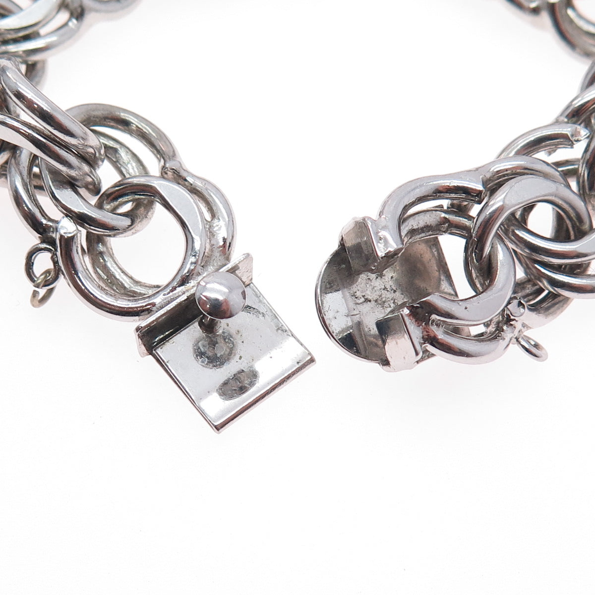 925 Sterling Silver Antique Art Deco Bismark Link Bracelet 6.75"
