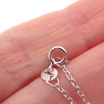 925 Sterling Silver Real Round-Cut Diamond Cable Chain Necklace 18"