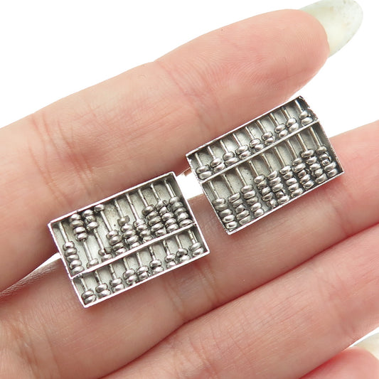 925 Sterling Silver Vintage Hong Kong Abacus Cufflinks