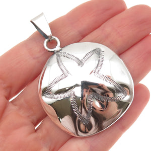 ATI Annika Witt 925 Sterling Silver Vintage Mexico Dollar Sand Oxidized Pendant