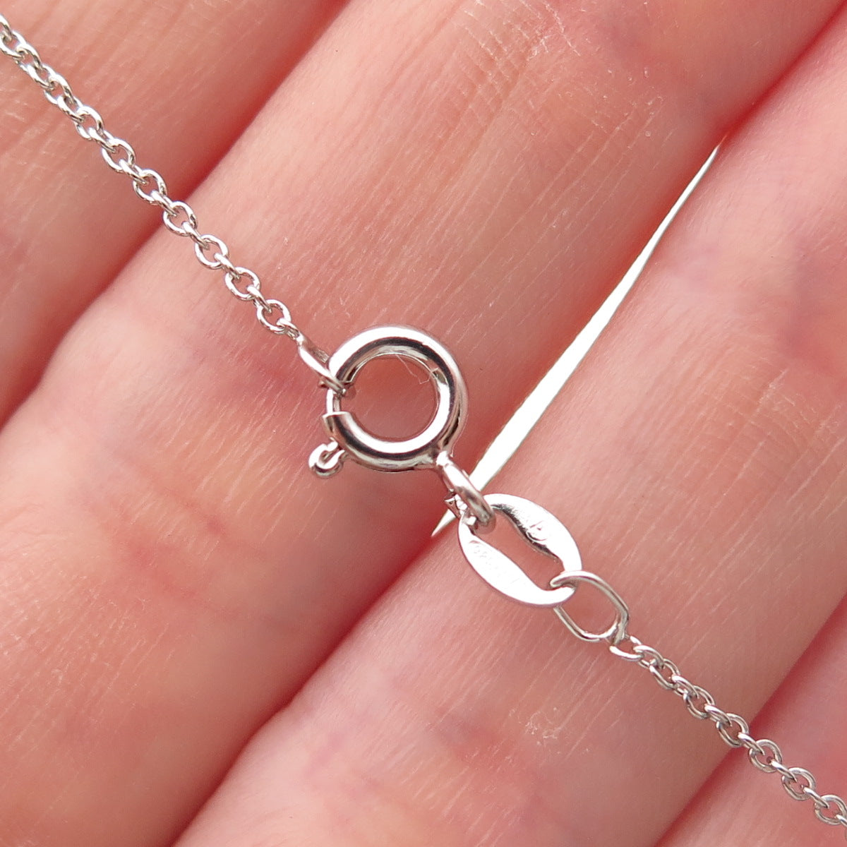 925 Sterling Silver Round-Cut C Z Floral Cross Cable Chain Necklace 18"