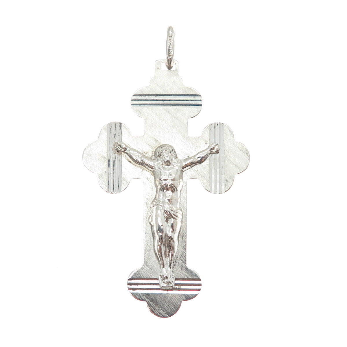 925 Sterling Silver Vintage Italy Crucifix Cross Religious Charm Pendant