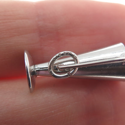 WELLS 925 Sterling Silver Antique Trophy Cup Award Minimalist 3D Charm Pendant