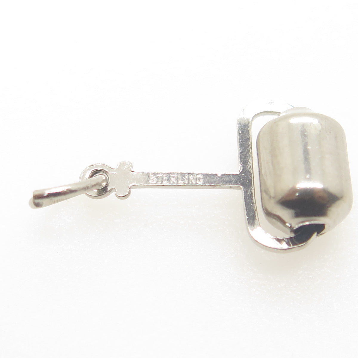 925 Sterling Silver Antique Art Deco Paint Roller Minimalist Charm Pendant