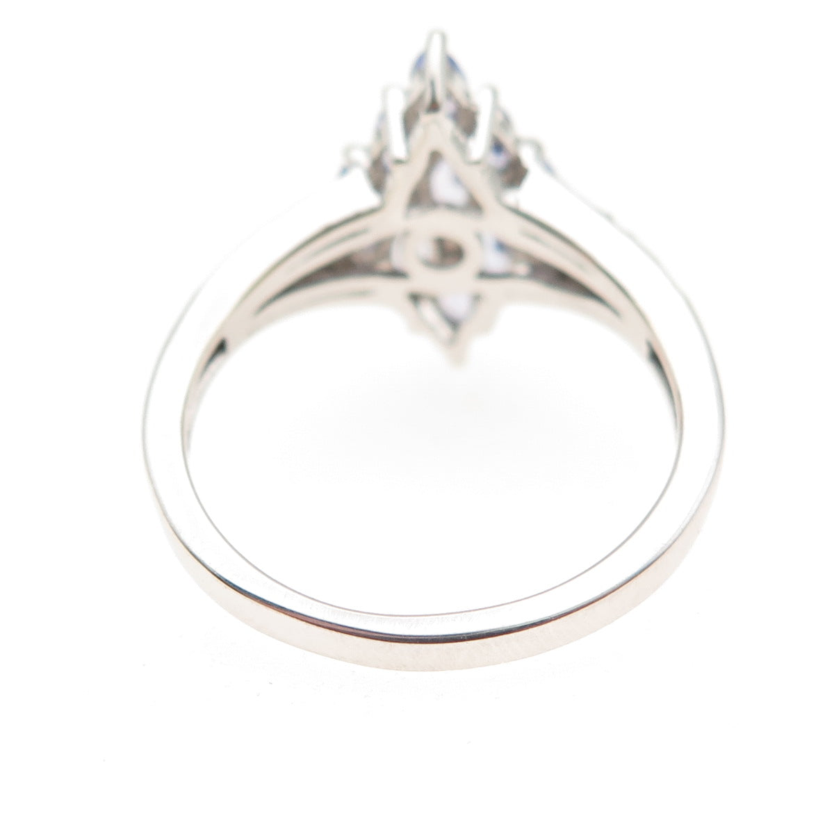 Chuck Clemency 925 Sterling Silver Real Tanzanite & White Topaz Ring Size 9.25