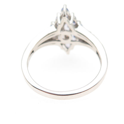 Chuck Clemency 925 Sterling Silver Real Tanzanite & White Topaz Ring Size 9.25