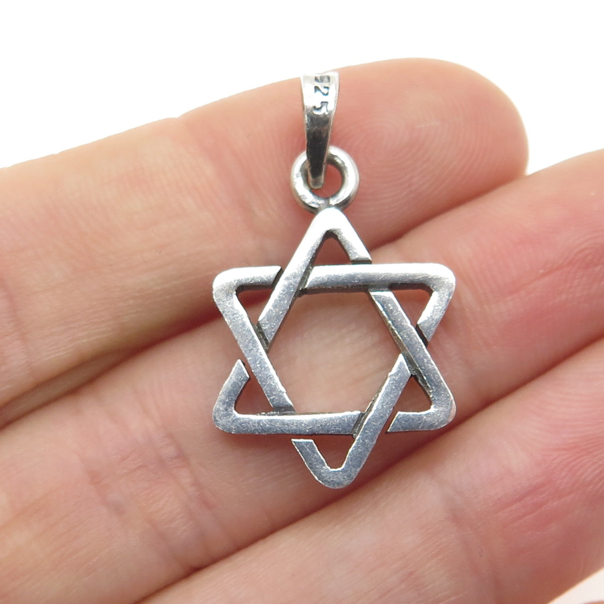 925 Sterling Silver Vintage Mexico Star of David Judaica Pendant