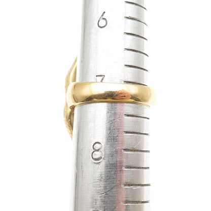 925 Sterling Silver Gold Plated Real Pink Quartz Modernist Ring Size 7.25