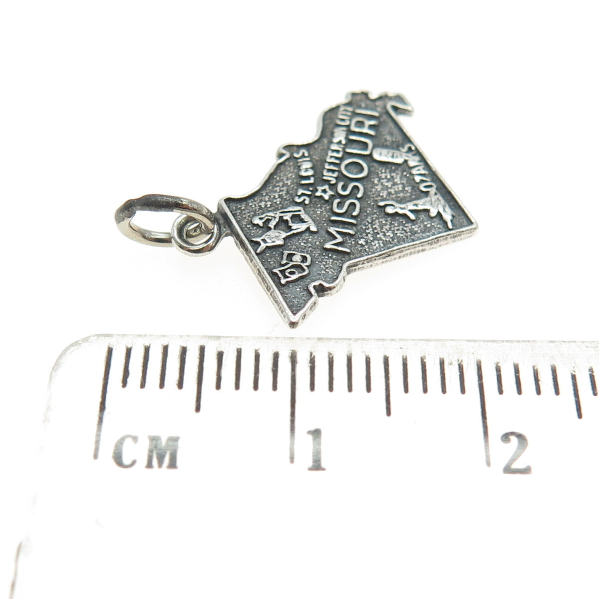 FRENCH & FRANKLIN 925 Sterling Silver Vintage Missouri State Map Charm Pendant