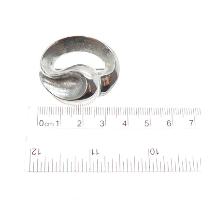 835 Silver Vintage European Modernist Oxidized Pin Brooch
