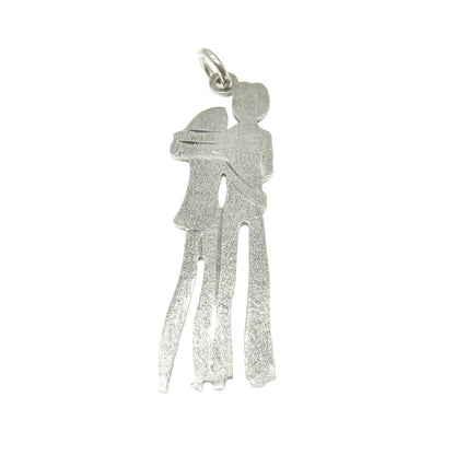 800 Silver Vintage Couple Textured Pendant