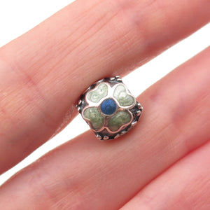 Pandora 925 Sterling Silver Enamel Daisy Flower Slide Bead Charm