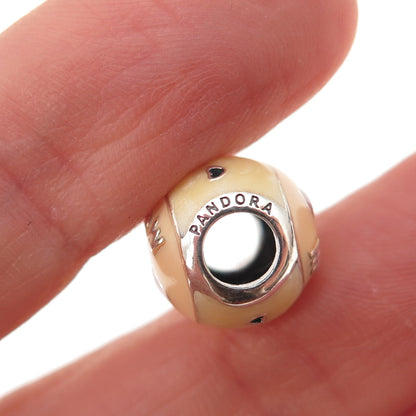 Pandora 925 Sterling Silver Enamel Love Mom Slide Bead Charm