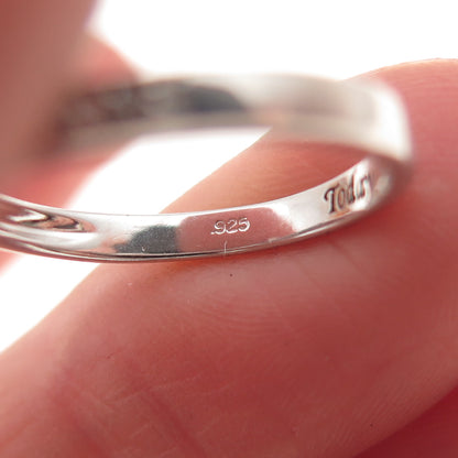 925 Sterling Silver Lab-Created Ruby & C Z Today Ring Size 7.25