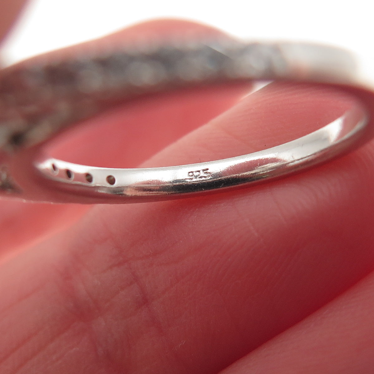 925 Sterling Silver Round-Cut C Z Engagement Ring Size 6.5