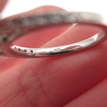 925 Sterling Silver Round-Cut C Z Engagement Ring Size 6.5