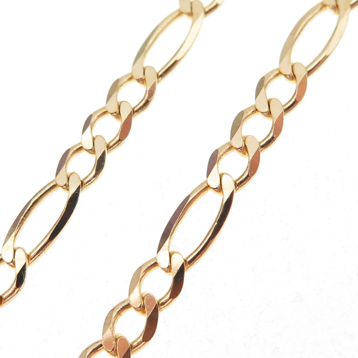Han 925 Sterling Silver Gold Plated Italy Figaro Chain Necklace 18"