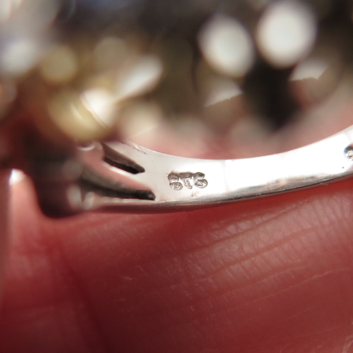 Chuck Clemency 925 Sterling 2-Tone Real Tanzanite & White Topaz Ring Size 5.25