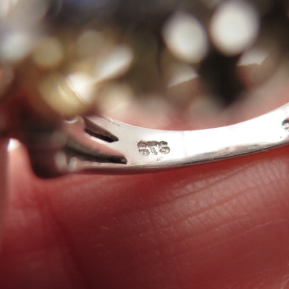 Chuck Clemency 925 Sterling 2-Tone Real Tanzanite & White Topaz Ring Size 5.25