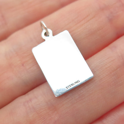 925 Sterling Enamel My Boyfriend Lives In The Future Minimalist Charm Pendant