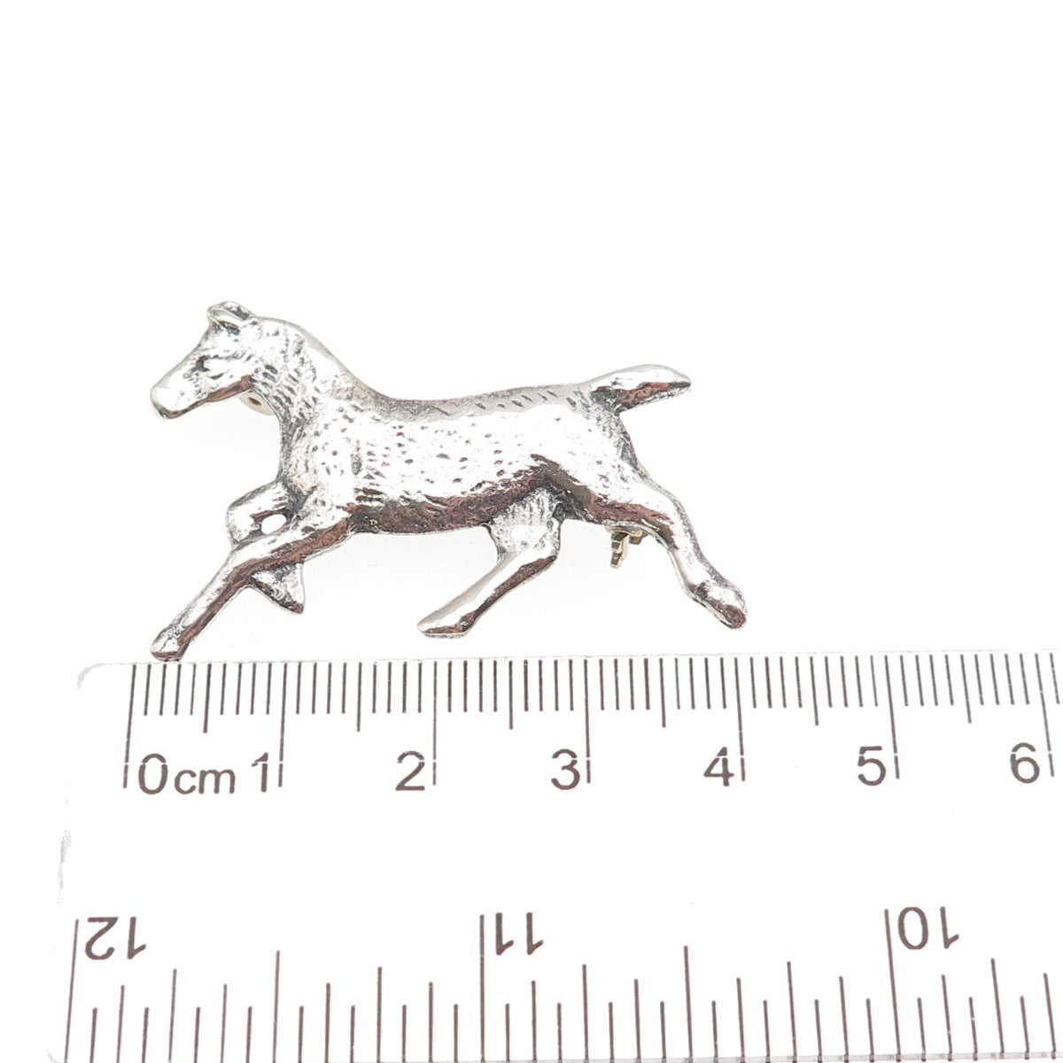 925 Sterling Silver Vintage Wild Horse Oxidized Pin Brooch