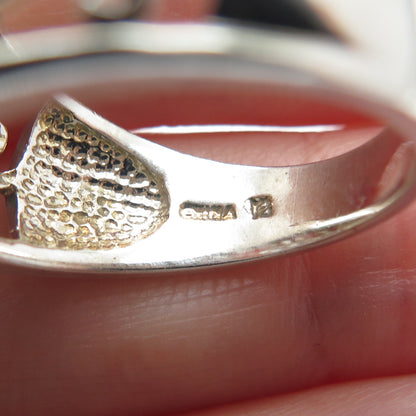 925 Sterling Silver Radiant-Cut C Z Ornate Ring Size 7