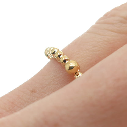 SMK 925 Sterling Silver Gold Plated Beaded Ring Size 7.25