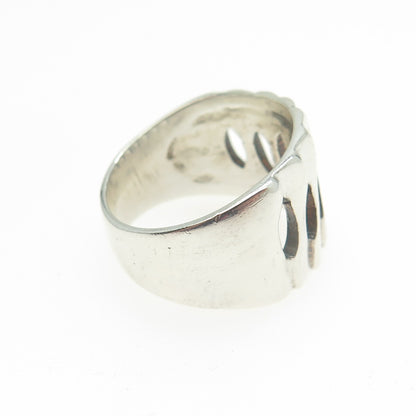 925 Sterling Silver Vintage Braided Wide Ring Size 6