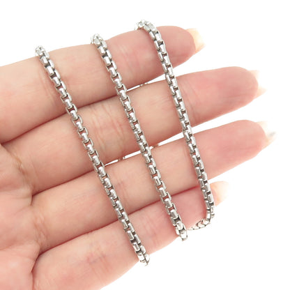 925 Sterling Silver Box Chain Necklace 18"