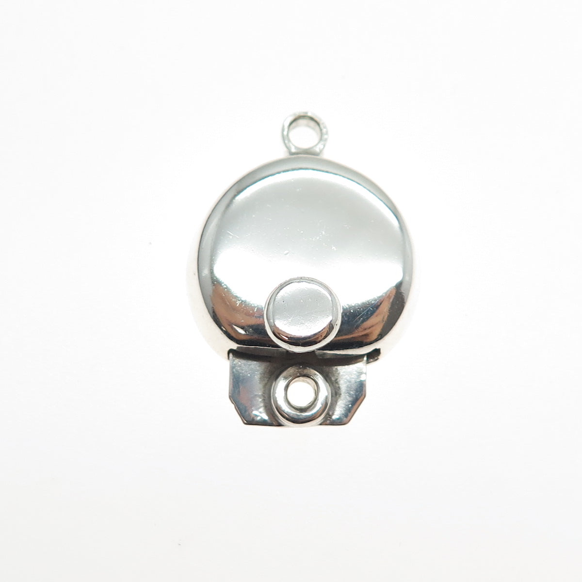 925 Sterling Silver Vintage Mexico Bracelet / Necklace Round Box Lock Clasp