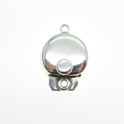 925 Sterling Silver Vintage Mexico Bracelet / Necklace Round Box Lock Clasp