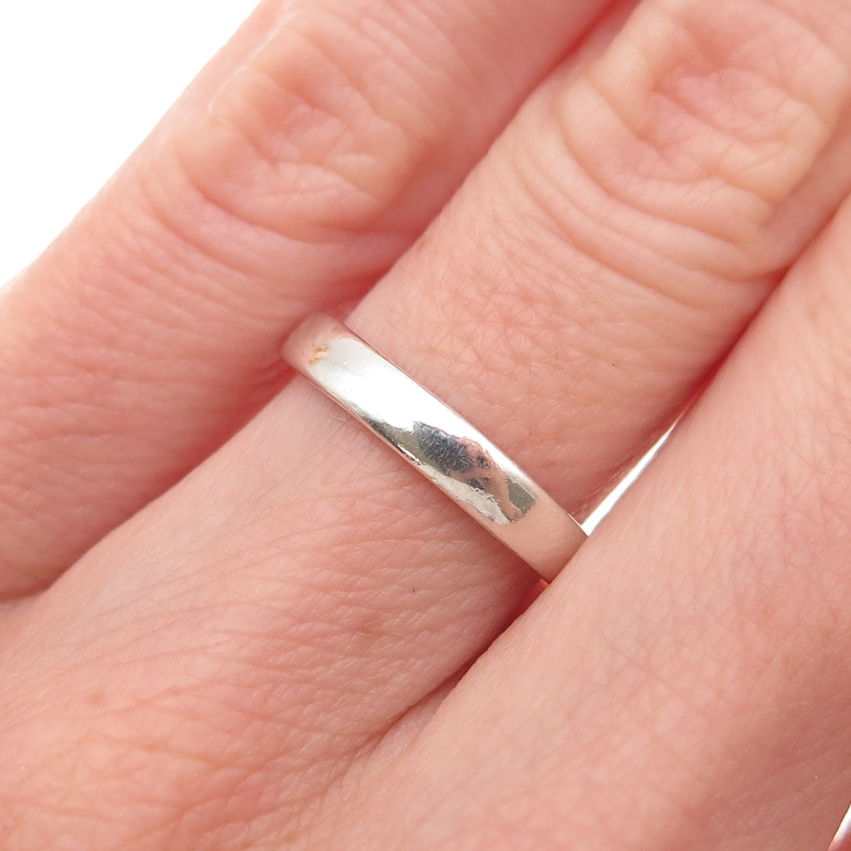 925 Sterling Silver Vintage Classic Wedding Band Ring Size 5