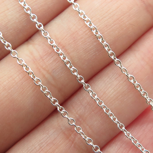 925 Sterling Silver Cable Chain Necklace 18"