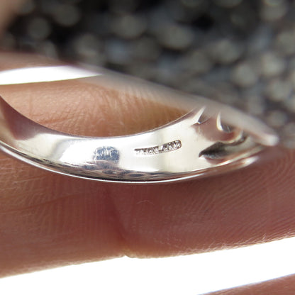DSMK 925 Sterling Silver Real Black Spinel Gem Cluster Domed Ring Size 7.25