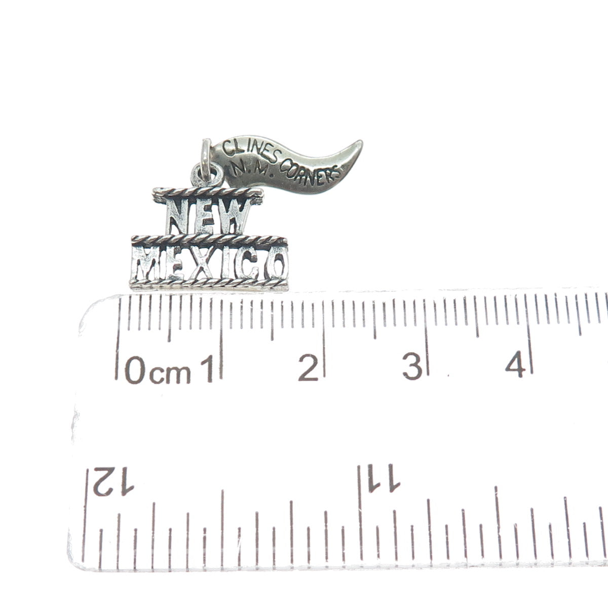 925 Sterling Silver Vintage New Mexico Oxidized Minimalist Charm Pendant
