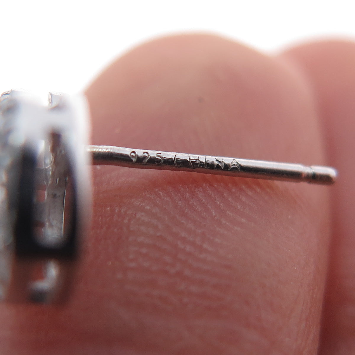 925 Sterling Silver Round-Cut C Z Snowman Stud Earrings