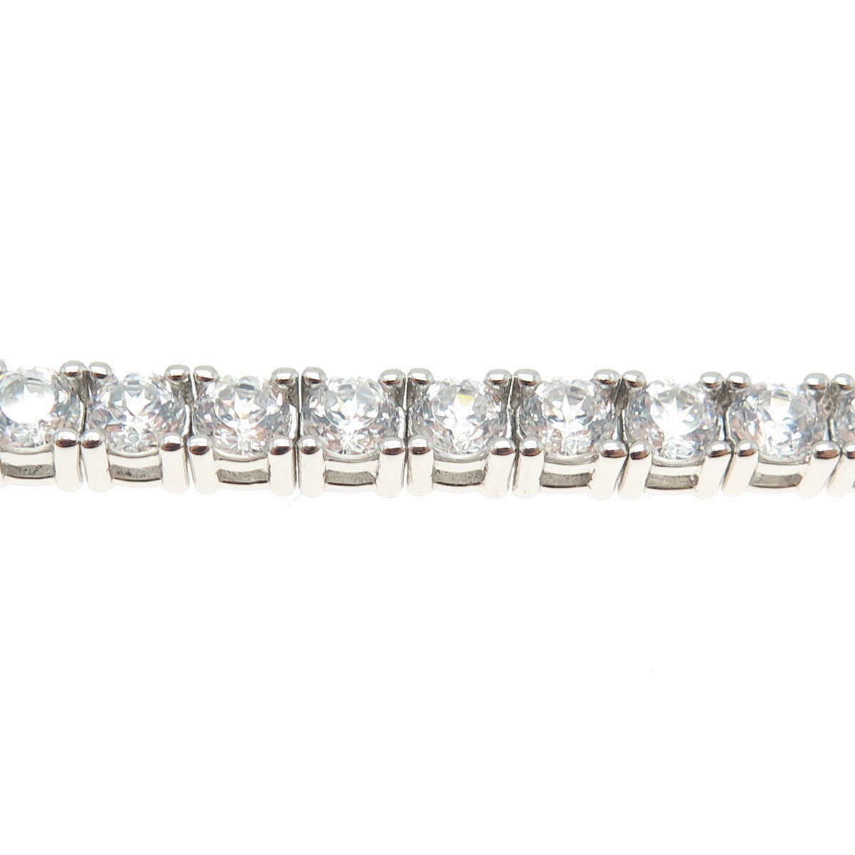 925 Sterling Silver Round-Cut C Z Tennis Link Bracelet 7.75"