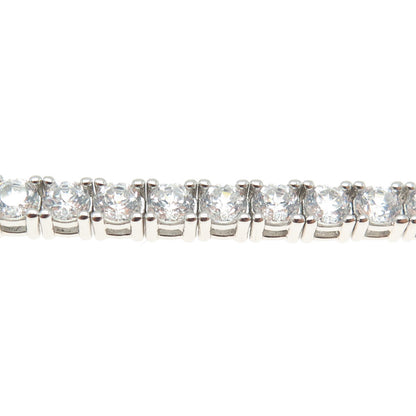 925 Sterling Silver Round-Cut C Z Tennis Link Bracelet 7.75"