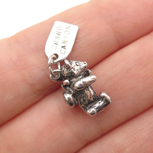 Old Pawn 925 Sterling Silver Vintage Turquoise Bear Grand Canyon Mini 3D Pendant