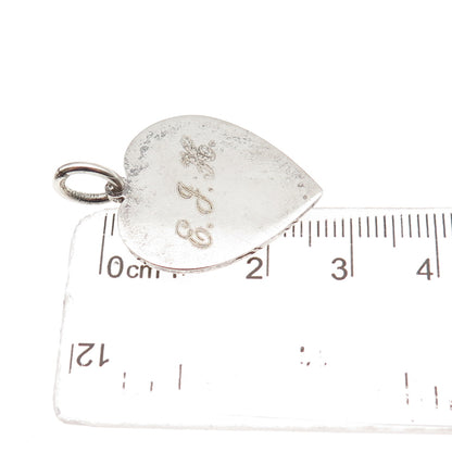 Tiffany & Co. 925 Sterling Silver Vintage Engraved Heart Tag Charm Pendant