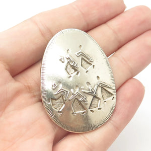 925 Sterling Silver Vintage '86-'87 M. Katz Israel Dancing Women Pendant/Brooch