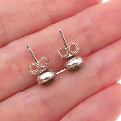 Pandora 925 Sterling Silver Real Peridot August Birthday Blooms Stud Earrings