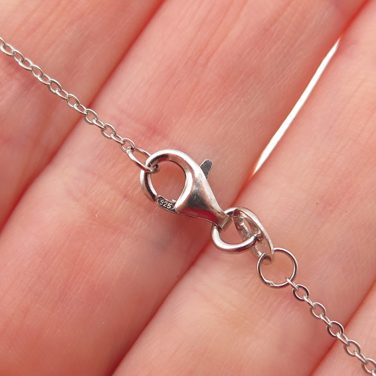 DEE BERKLE 925 Sterling Silver Round & Princess-Cut C Z Chain Necklace 16-18"