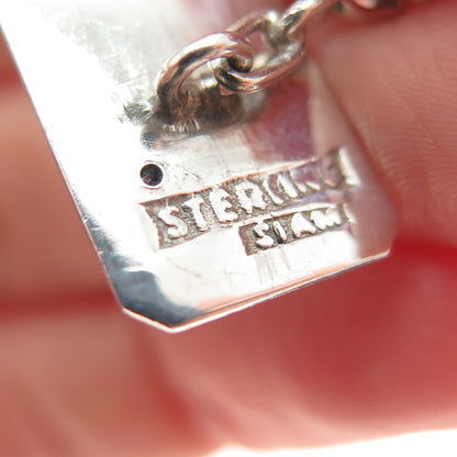 925 Sterling Silver Antique Siam Niello Hindu Goddess Cufflinks