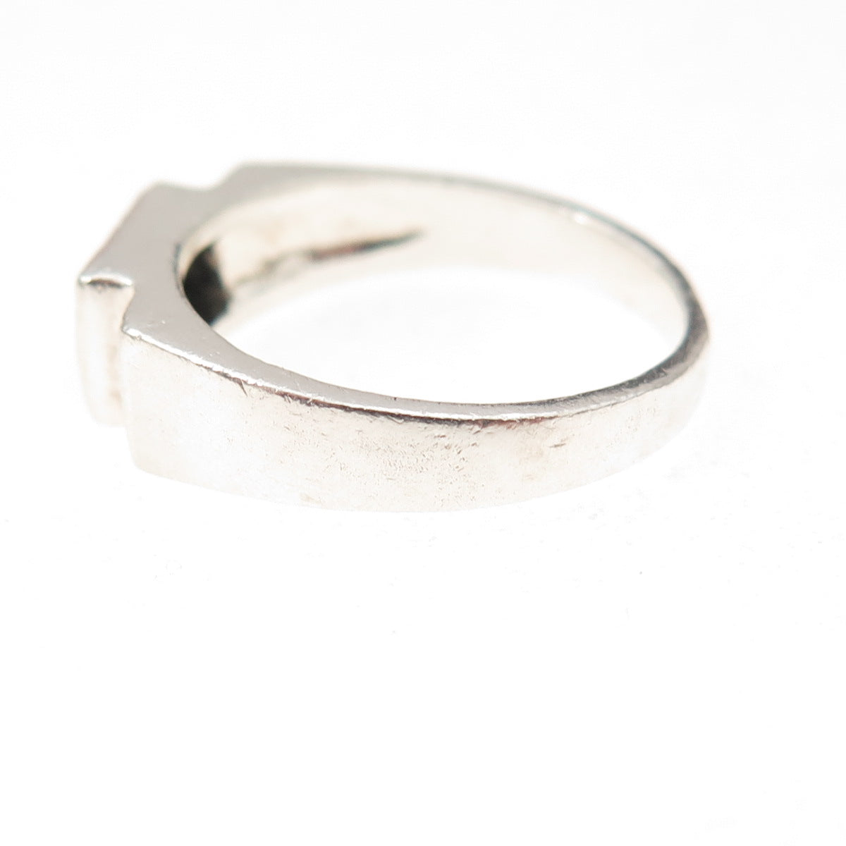 925 Sterling Silver Vintage Real Black Onyx Oxidized Ring Size 6