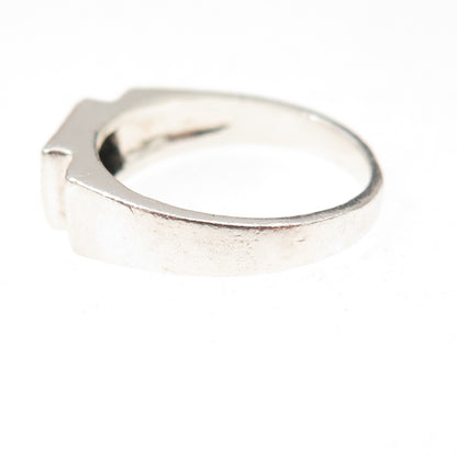 925 Sterling Silver Vintage Real Black Onyx Oxidized Ring Size 6