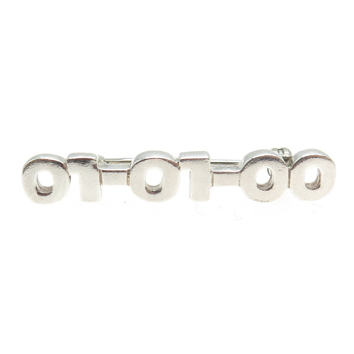 MARK WASSERMAN SAMARA 925 Sterling Silver Vintage "01-01-00" Pin Brooch