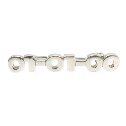 MARK WASSERMAN SAMARA 925 Sterling Silver Vintage "01-01-00" Pin Brooch